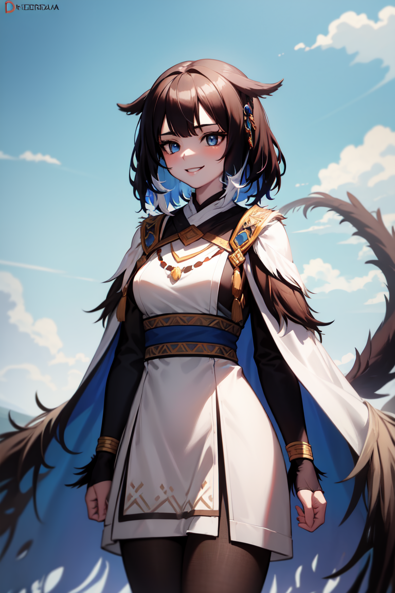2491708-2528607810-masterpiece, best quality, absurdres, perfect anatomy, 1girl, solo, Kjera, short hair, hair flaps, tail, KjeraBase, white dress,.png